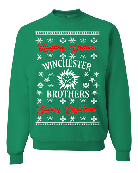 Supernatural Winchester Brothers Ugly Christmas Sweater Unisex Sweatshirt