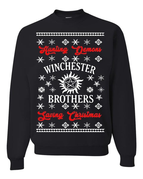 Supernatural Winchester Brothers Ugly Christmas Sweater Unisex Sweatshirt