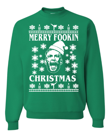 Merry Fookin Christmas Conor McGregor Ugly Christmas Sweater Unisex Sweatshirt