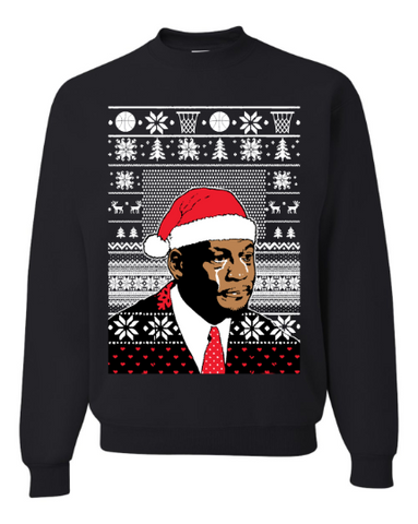 Funny Crying Jordan meme Ugly Christmas Sweater Unisex Sweatshirt