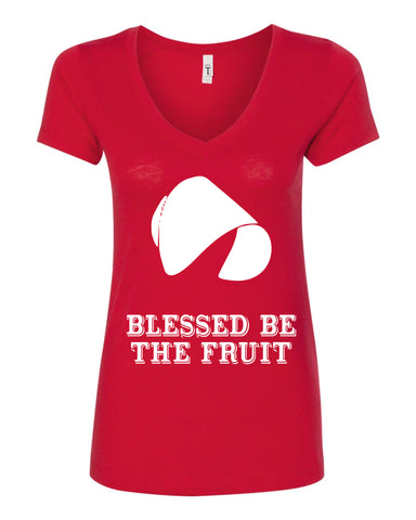 Blessed Be The Fruit The Handmaid's Tale V-Neck T-Shirt - New Red TV SHOW