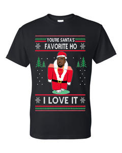 You're Santa's Favorite Ho I love it kanye west Ugly Christmas Sweater Unisex T-Shirt Black