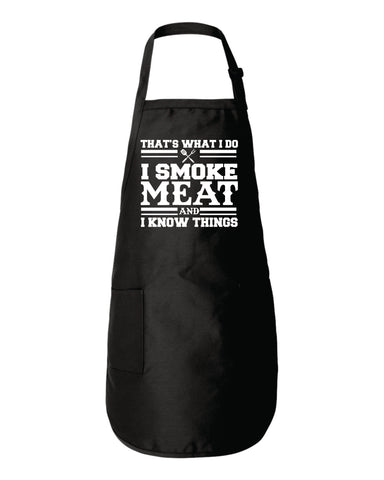 That's What I Do I Smoke Meat And I Know Things Funny BBQ Apron Smoking Meat Father's Day Dad Gift