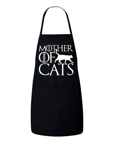 Mother of Cats GOT Mother's Day Funny Mommy BBQ Gift Kitchen Apron (Black) New