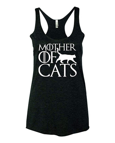 Mother of Cats Funny GOT Gift for Mom / Cat Lover Women's Ideal Racerback Tank Top