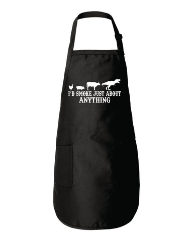 I'D Smoke Just About Anything Funny BBQ Apron Meat Smoking Father's Day Gift