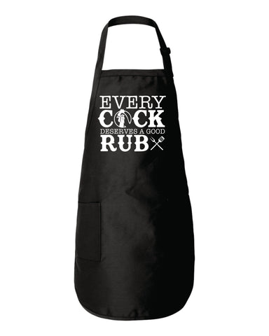 Every Cock Deserves a Good Rub Funny Joke Kitchen BBQ Apron Father's Day gift