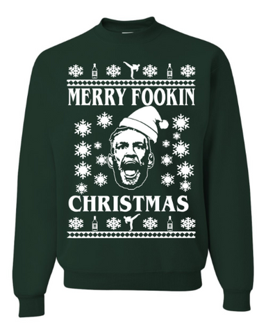 Merry Fookin Christmas Conor McGregor Ugly Christmas Sweater Unisex Sweatshirt