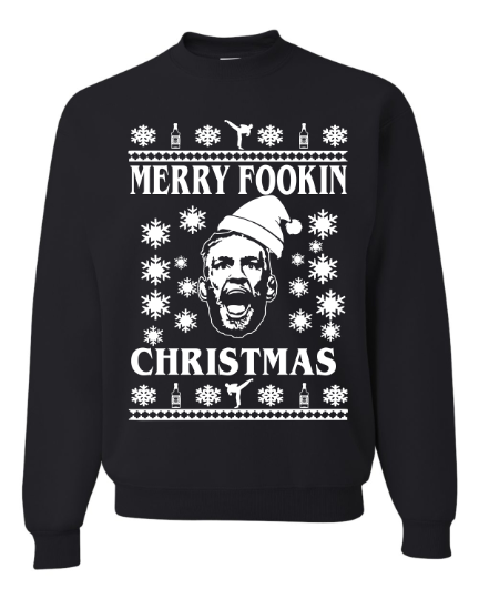 Merry Fookin Christmas Conor McGregor Ugly Christmas Sweater Unisex Sweatshirt