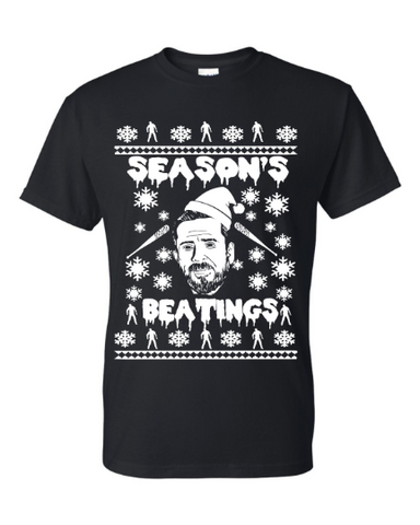 Season's Beatings The Walking Dead Negan Ugly Christmas Sweater Unisex T-Shirt
