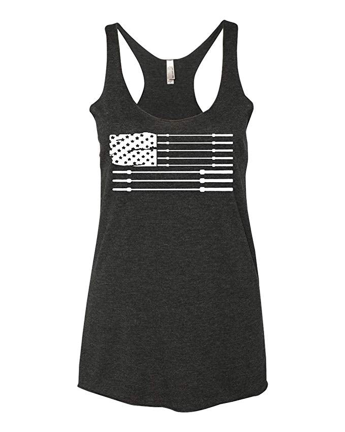 USA Cross Training Fit Barbell Flag Women's Ideal Racerback Tank Top