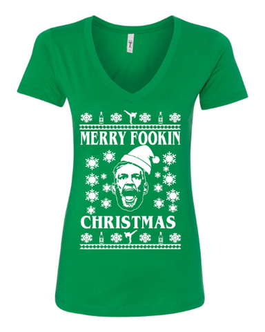Merry fookin Christmas Ugly Christmas Sweater Conor McGregor Women's T-Shirt