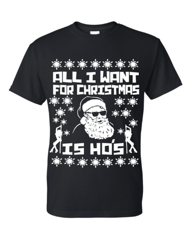 All i Want For Christmas Is Ho's Ugly Christmas Sweater Unisex T-Shirt