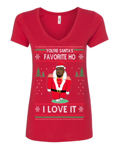 You're Santa's Favorite Ho I Love it Kanye west Ugly Christmas Sweater Women's T-Shirt
