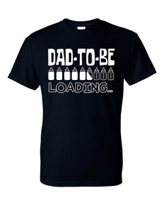 Dad to Be Loading Mens Announcement Daddy Gift Father T-Shirt - Black New