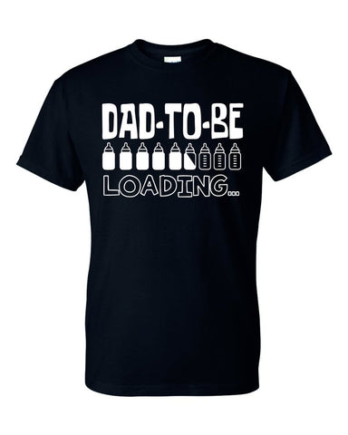 Dad to Be Loading Mens Announcement Daddy Gift Father T-Shirt - Black New