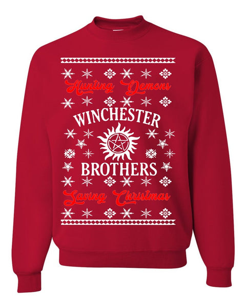 Supernatural Winchester Brothers Ugly Christmas Sweater Unisex Sweatshirt