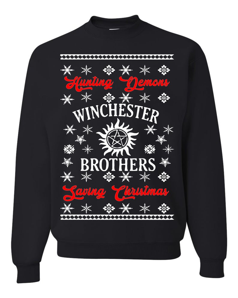 Supernatural Winchester Brothers Ugly Christmas Sweater Unisex Sweatshirt
