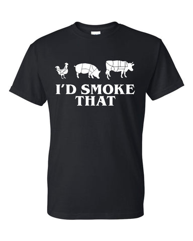 I'D Smoke That Funny BBQ Chef Kitchen Grilling Gift T-Shirt Father's Day Gift