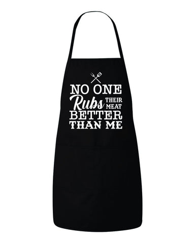 No one rubs their meat better than me Funny Kitchen BBQ Smoker Smoking Meat Apron Father's Day Gift