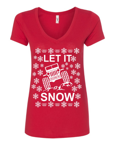 Let It Snow 4X4 Ugly Christmas Sweater Women's T-Shirt