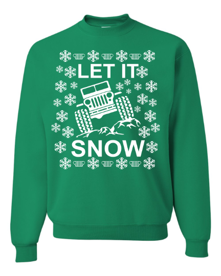 Let It Snow Funny 4x4 Off road Ugly Christmas Sweater Unisex Sweatshirt