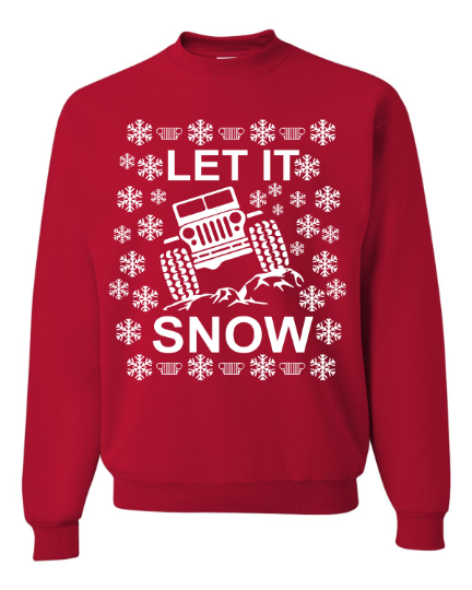 Let It Snow Funny 4x4 Off road Ugly Christmas Sweater Unisex Sweatshirt