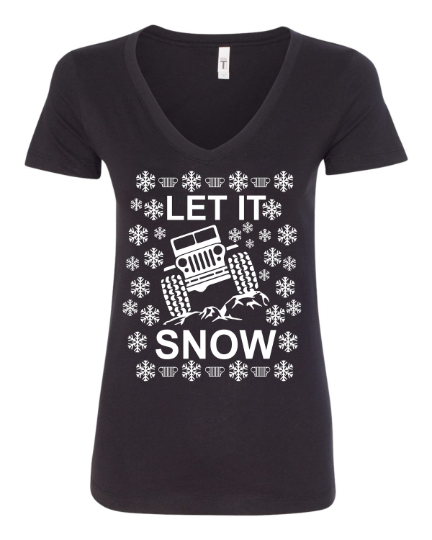 Let It Snow 4X4 Ugly Christmas Sweater Women's T-Shirt