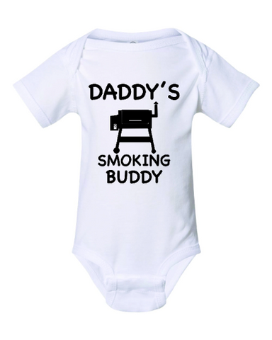 Daddy Smoking Buddy Bbq Funny Onesie Cute One piece Baby Bodysuit