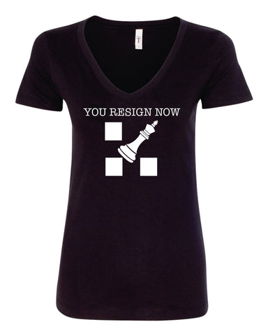 You Resign Now The Queen's Gambit Chess Women's V-Neck T-Shirt TV Show